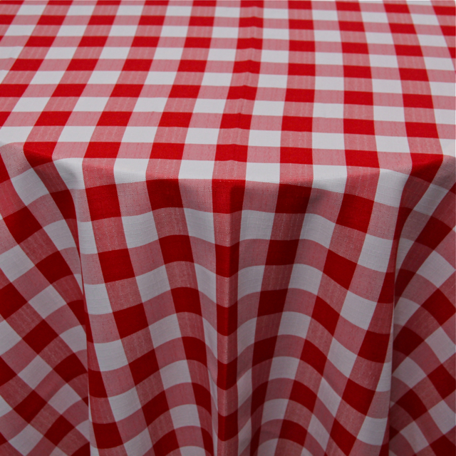 PRINTS - POLYESTER CHECKERED RED